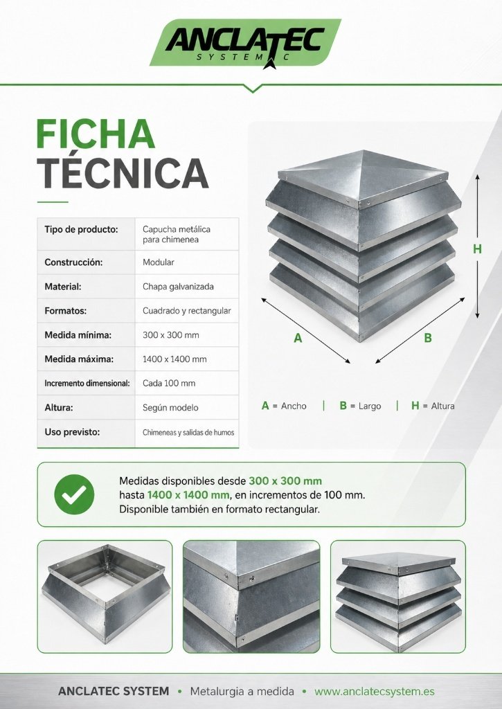 Ficha técnica — Capucha modular Anclatec