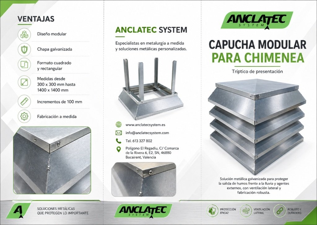 Tríptico de presentación — Capucha modular